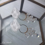水のピアス/イヤリング ゴールドカラー