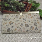 綿麻に小花が素敵なスマホも入る長財布