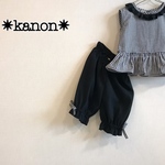 ★ベビーフリルチュニック&キャンディパンツ✳セットアップ９０✳【送料無料】ギンガムチェック✳ブラック🌼