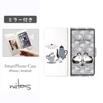 クスグルジャパン (アッサム＆グレイ A) ミラー付 ベルトあり 手帳型 全機種対応 スマホケース iPhone Xperia AQUOS Galaxy  [mset-39193181]