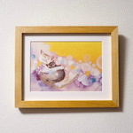 【額入り絵画】抱っこ猫ちゃん（2Lサイズプリント）