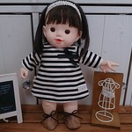【m様オーダー品】＊ぽぽちゃん服＊ボーダーワンピ＆靴set＊