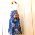 浴衣リメイク♡ダイダイ柄×紫陽花 浴衣リメイクスカート