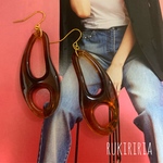 RUKIRIRIA #324 変形べっこうピアス  大ぶりピアス 大ぶりイヤリング 