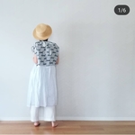 【　lさまご専用　再販です。】ミナペルホネン使用　runrunrun リネンのエプロンワンピース