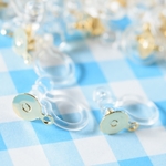 (i-43)ノンホールピアス 樹脂 平皿ピアス付き【カン付き ゴールド 5mm】10個 ピアスみたいなイヤリングパーツ ハンドメイド 金具 材料 