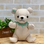 ぬいぐるみ　メッセージベアSサイズ　薄緑花りぼん