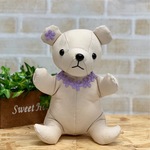 ぬいぐるみ　メッセージベアSサイズ　紫花りぼん