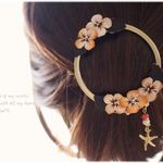 ＊（ナチュラル）お花とStarfishの２wayヘアアクセ