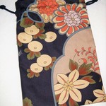 巾着･ラメ入り花柄(い)・23×16㎝・きんちゃく袋・バックインバック