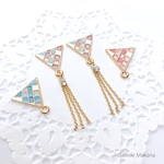 【再販】三角ステンドグラス風イヤリング/ピアス