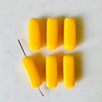Vintage Yellow Rectangle Tube Beads