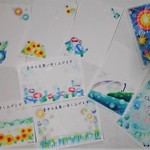 選べる暑中お見舞い・残暑お見舞いポストカード　お好きな絵柄3枚　パステルアート絵葉書