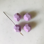 Vintage Lilac Purple Faceted 12mm Beads