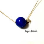 青い惑星とお星さま★☆★ラピスラズリ☆lapis lazuli  8㎜ ネックレス