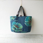 Fula様オーダー ダックブルーのボタニカル トートバッグ