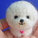 ＜ｐ様オーダー品＞羊毛のビションフリーゼピンクッション