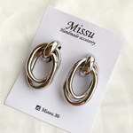 ダブルリングシルバーピアス