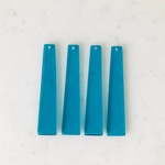 Neon Blue Long Trapezoid Pendant Tops