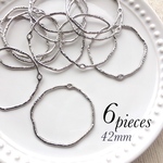 【６個】変形フープ シルバー 42mm