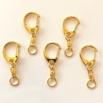 ハンドメイド資材 フック付き キーホルダー 5個セット ゴールド パーツ 材料 副資材
