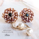 水玉flowerピアス～2way～