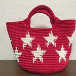 【hmrpiro様専用】マルシェバッグ レッド×アイボリー スター