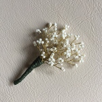  大きなかすみ草のビーズブローチ