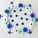 お花シール❁︎30枚❁︎jewel flower blue×white