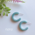 ライトブルーフープピアス nonoacs