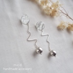 zigzag  silver vintage pierce