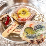 フェイクスイーツ りんご ジュレスティックケーキ ネックレス LOVEロゴお菓子リング セット