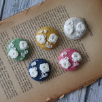 普通郵便送料込☆５色より選べます！バラの刺繍がおとなかわいいヘアゴム