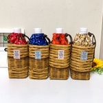  カゴバッグ風 ペットボトルケース  フルーツいっぱい フルーツ リアルバスケット   トリックバスケット 巾着