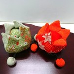 ホオズキ袋　二個　夏のちりめん細工
