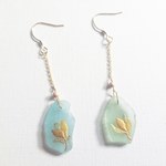 木蓮の蒔絵、シーグラスピアス