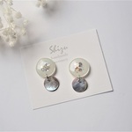 送料無料＊涼しげなシェルプレートピアス/イヤリング　ホワイト
