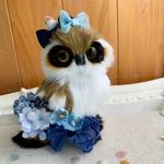 茶色いフクロウさん　ブローチ
