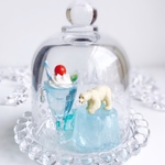 ソーダフロート&ゼリー しろくまのiceガラスドーム   スカイブルー