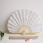 【K様専用ページ】Flower扇子*リバティBetsyストロベリームース×ナチュラル