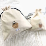 【7/13販売】かごバッグ刺繍の巾着(大)