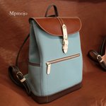 hanao様オーダー品　大人の帆布＆レザートリムミニスリムリュック チョコミントプレミアムSW
