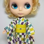 ブライス 浴衣 リカちゃん 浴衣 きなり 矢絣 からし色帯