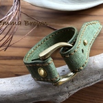 真鍮Dカン  レザーバングル