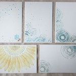 ハンコで描いた暑中見舞いはがき5枚セット