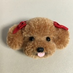 こった様専用　毛糸のぽんぽん　にっこり♪トイプードルのブローチ（茶色・サイズ小）