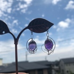 【天然石】揺れる＊アメジストのピアス