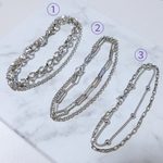 2連のシルバーチェーンブレスレット NO.10-②