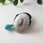 ひまわり グレー コンチョ ヘアゴム