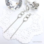 【再販】チェーンが揺れるロングイヤリング/ピアス(シルバー)